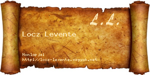 Locz Levente névjegykártya